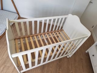 Cuna bebé blanca 60x120 BabyKlass