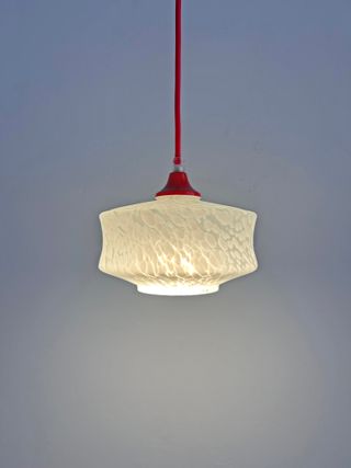  LAMPADE DA SOFFITTO IN VETRO BIANCO, ANNI '70