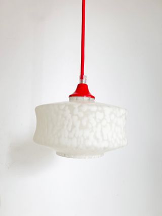  LAMPADE DA SOFFITTO IN VETRO BIANCO, ANNI '70