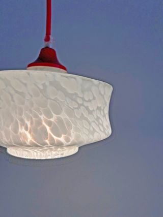  LAMPADE DA SOFFITTO IN VETRO BIANCO, ANNI '70
