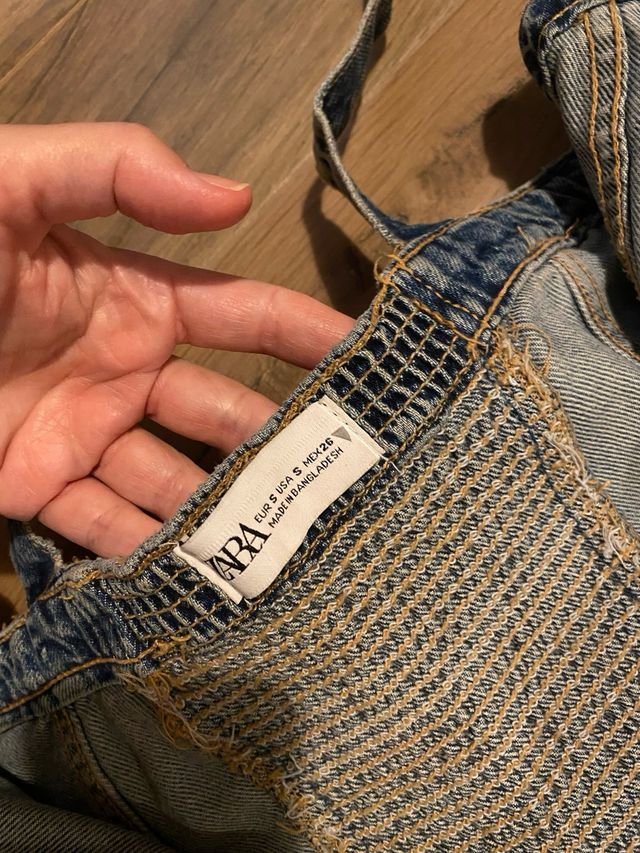 Mono vaquero Zara cargo azul