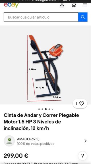 Cinta correr Plegable casi nueva!