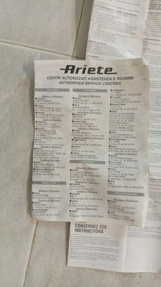 Accesorios vaporeta Ariete