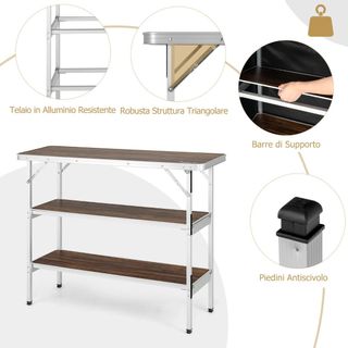 Tavolo Bancone Fieristico pieghevole da campeggio