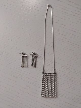 Set collana orecchini argentati