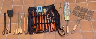Kit barbecue da 17 pezzi - Legno e metallo