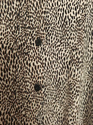 Vestido midi Mango S - Animal print beige/marrón