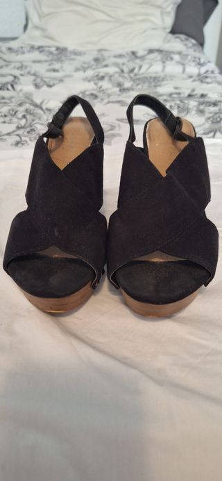 Cuñas negras mujer -talla 36