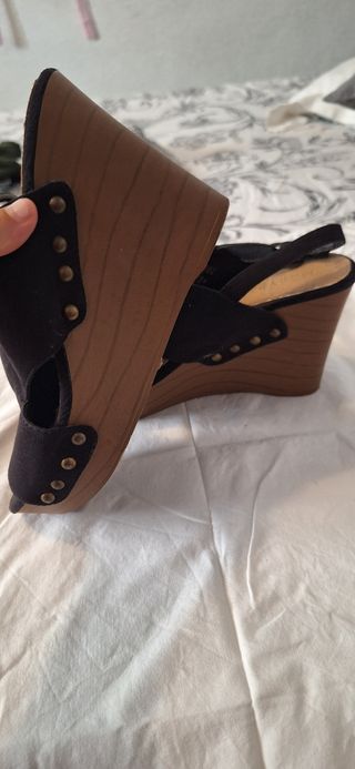 Cuñas negras mujer -talla 36
