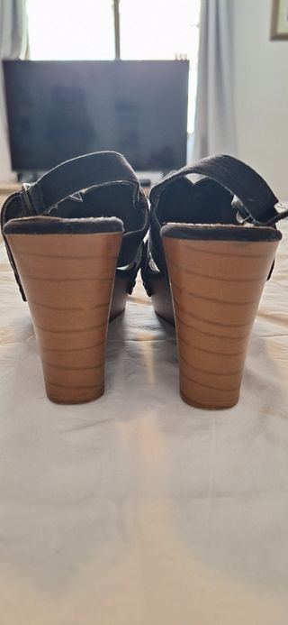 Cuñas negras mujer -talla 36
