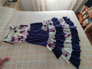 Traje Flamenca  - morado, blanco