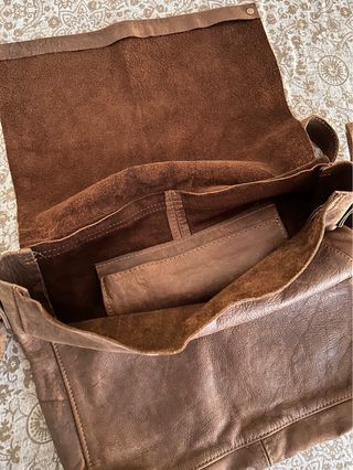 Bolso bandolera piel marrón