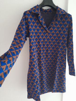 Vestito corto - Blu, Marrone