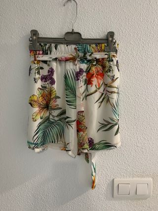 Shorts estampados florales - Blanco