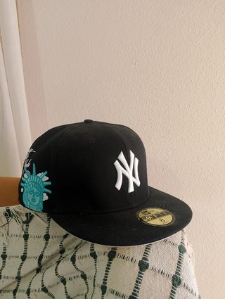Gorra New Era 59fifty negra turquesa