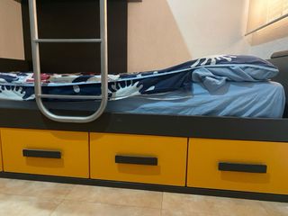 Literas infantiles tren - Gris y Naranja