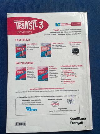 libro francés 3 eso 
TRANSIT 3 PACK ELEVE