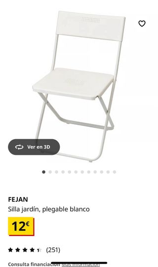 Sillas plegables Ikea - Blancas