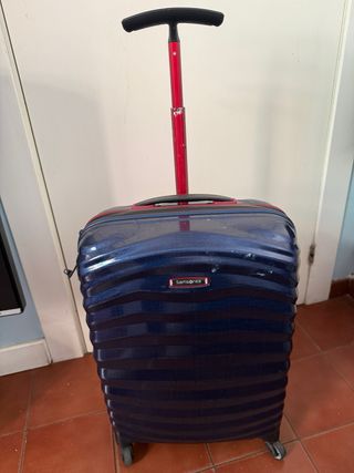 Samsonite - Maleta cabina azul + mochila unicornio