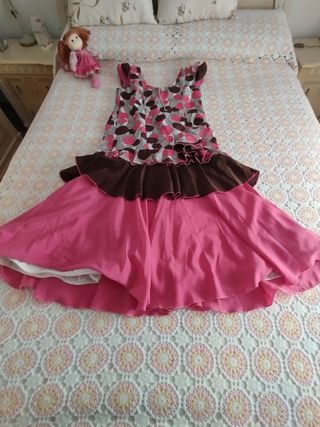 Traje Flamenco Rosa y Marrón