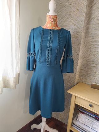 Vestido azul-verde - Talla M