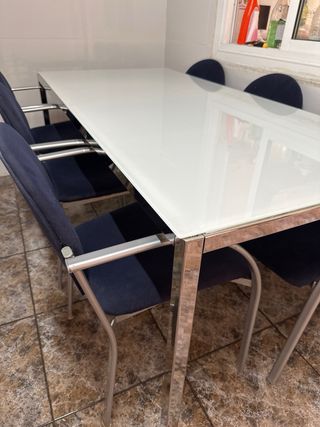 Mesa comedor cristal 6 sillas
