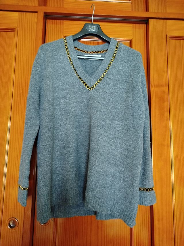 Jersey gris-dorado talla M