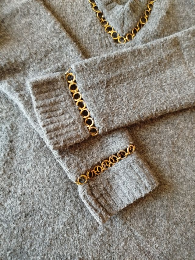 Jersey gris-dorado talla M