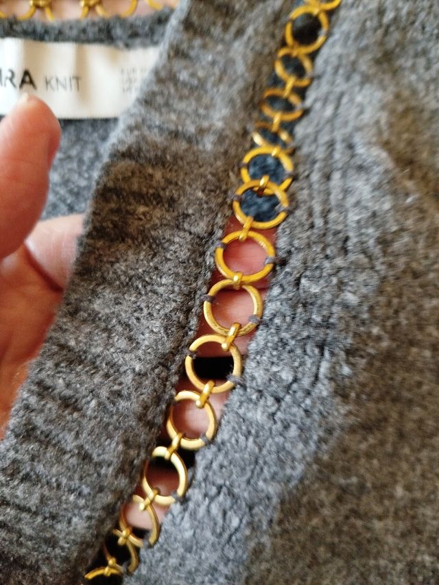 Jersey gris-dorado talla M