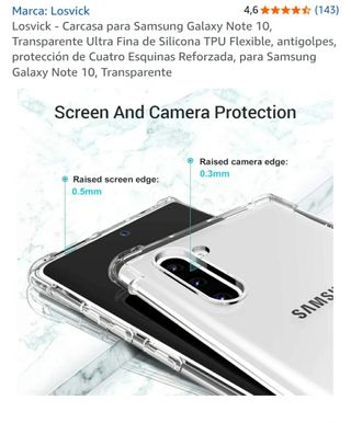 Funda Transparente Samsung Note 10
