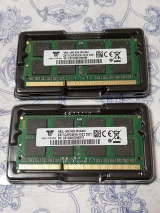 2 MEMORIE RAM DDR3/DDR3L 2X8GB. 1600 Mhz. PORTAT