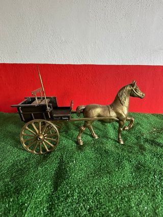 Carreta caballo bronce
