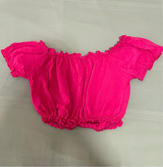 Crop top fruncido rojo - Bershka Talla Xs