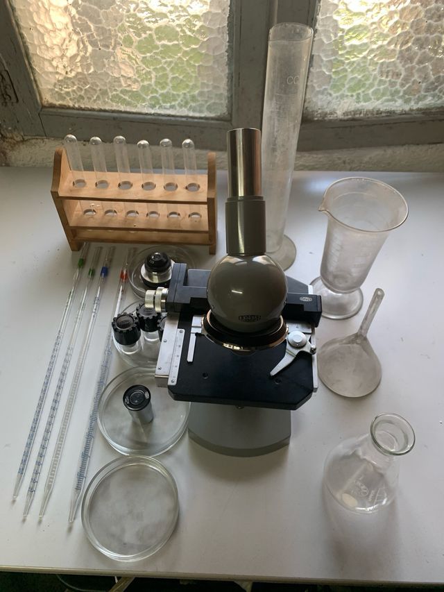 Microscopio Olympus Tokyo KC + accessori