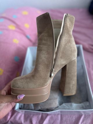 Botines plataforma beige