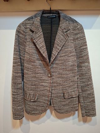 Chaqueta tweed marrón-negra