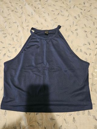 Top corto azul marino - Talla S