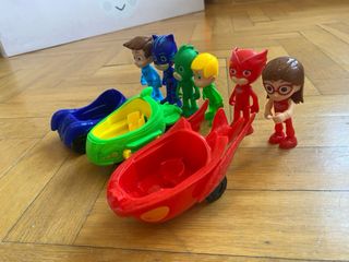 6 Muñecos PJ Masks + Coches