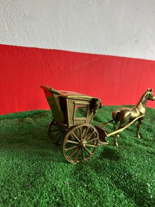 Carruaje bronce caballo miniatura