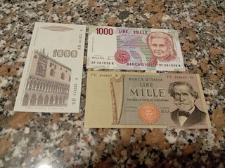 3 Banconote Lire 1000 - Diverse Epoche