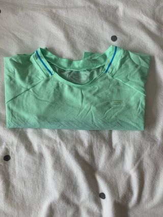 Camiseta deportiva degradada azul-verde