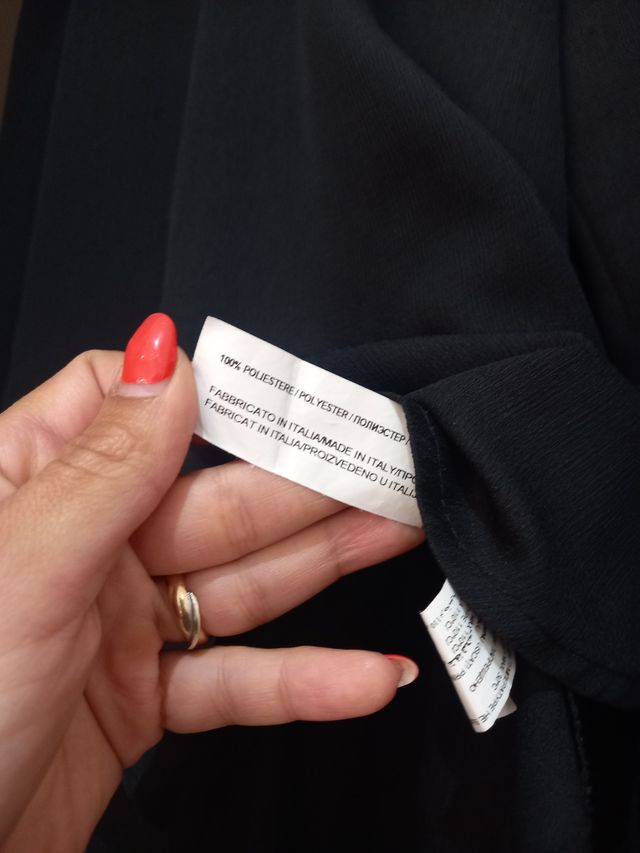 Blusa elegante nera asimmetrica tg S-M 