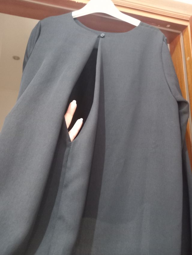 Blusa elegante nera asimmetrica tg S-M 