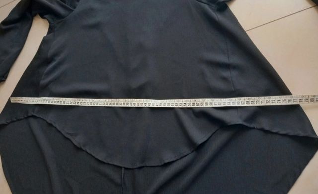 Blusa elegante nera asimmetrica tg S-M 