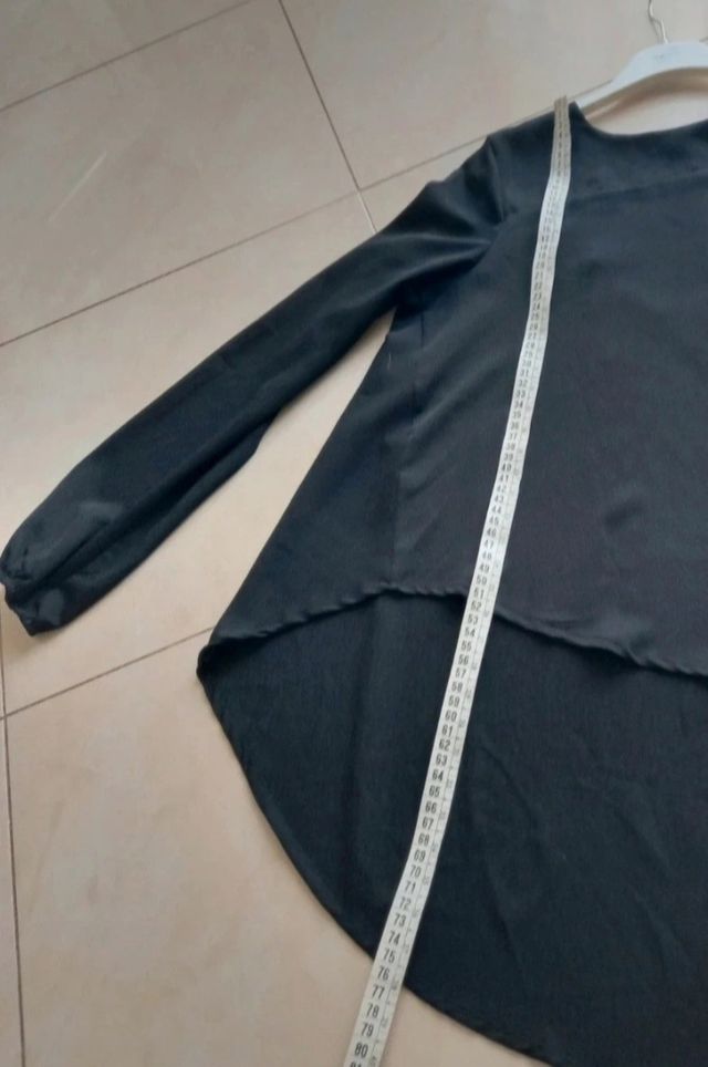 Blusa elegante nera asimmetrica tg S-M 