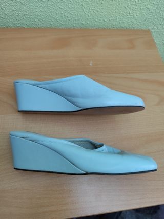 Regalo zapatos azules mujer - cuña - talla 38