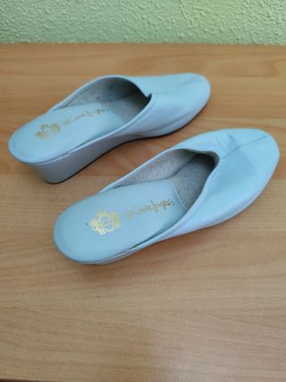 Regalo zapatos azules mujer - cuña - talla 38