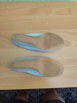 Regalo zapatos azules mujer - cuña - talla 38