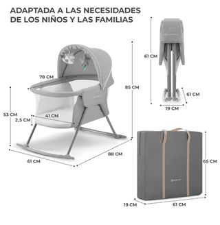 Kinderkraft LOVI Cuna de Viaje 3 en 1 Mecedora 