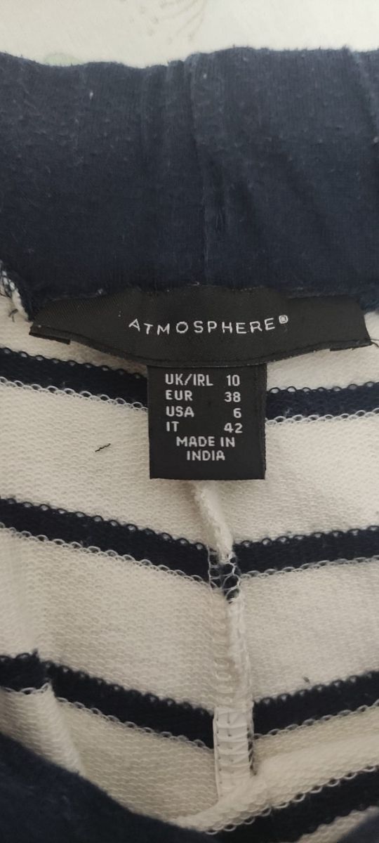 Shorts rayas blanco-azul talla M (38) Atmosphere